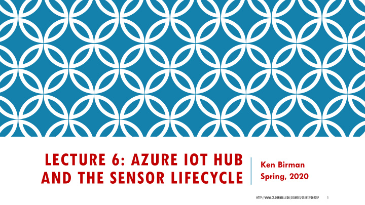 lecture 6 azure iot hub