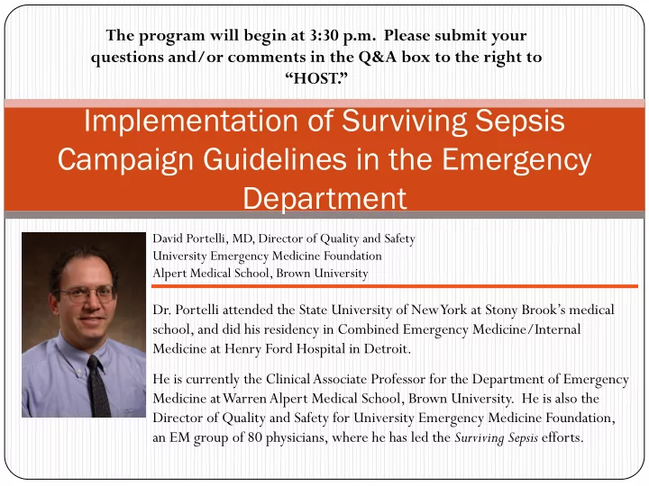 implementation of surviving sepsis campaign guidelines in
