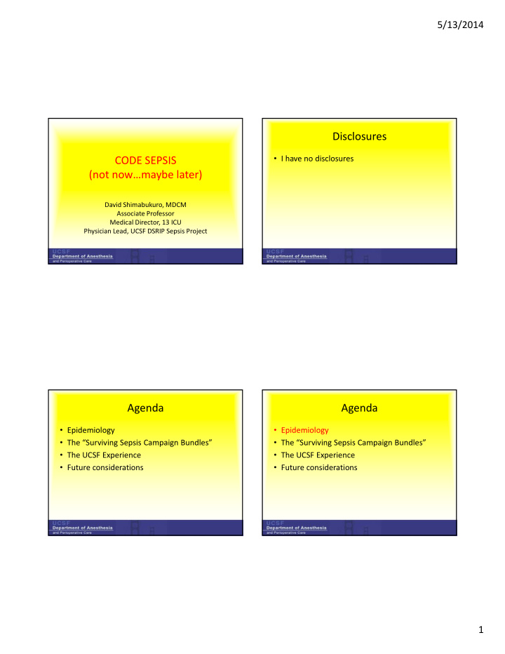 disclosures code sepsis