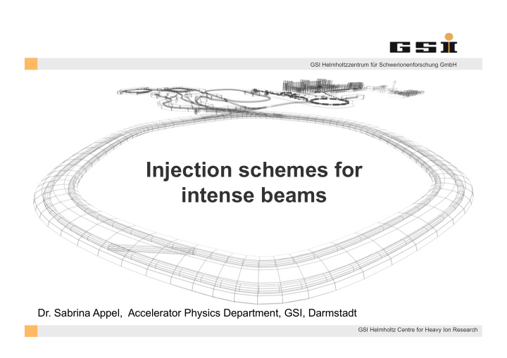 injection schemes for intense beams