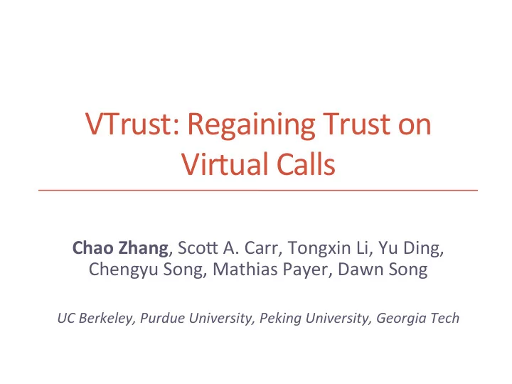 vtrust regaining trust on virtual calls