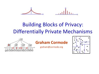 Building Blocks of Privacy:  Differentially Private Mechanisms Graham Cormode  graham@cormode.org