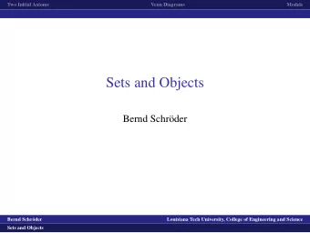 Sets and Objects  Bernd Schr  oder  logo1  Bernd Schr  oder  Louisiana Tech University, College