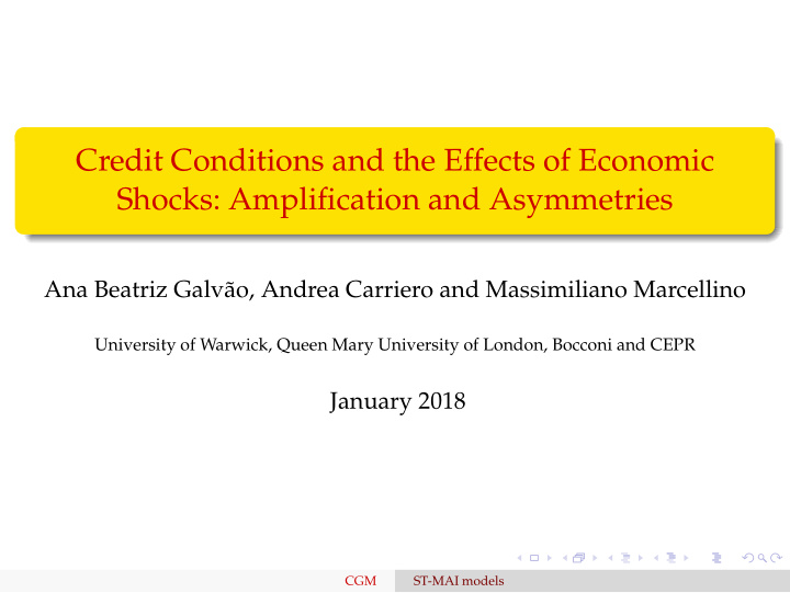 credit conditions and the effects of economic shocks