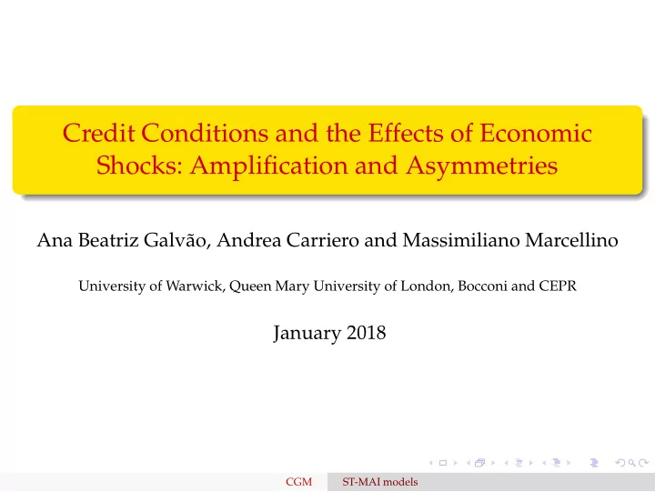 credit conditions and the effects of economic shocks