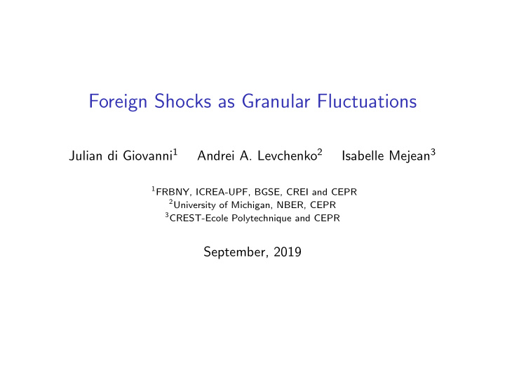 foreign shocks as granular fluctuations