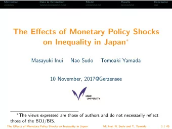 The Effects of Monetary Policy Shocks on Inequality in Japan   Masayuki Inui  Nao Sudo  Tomoaki