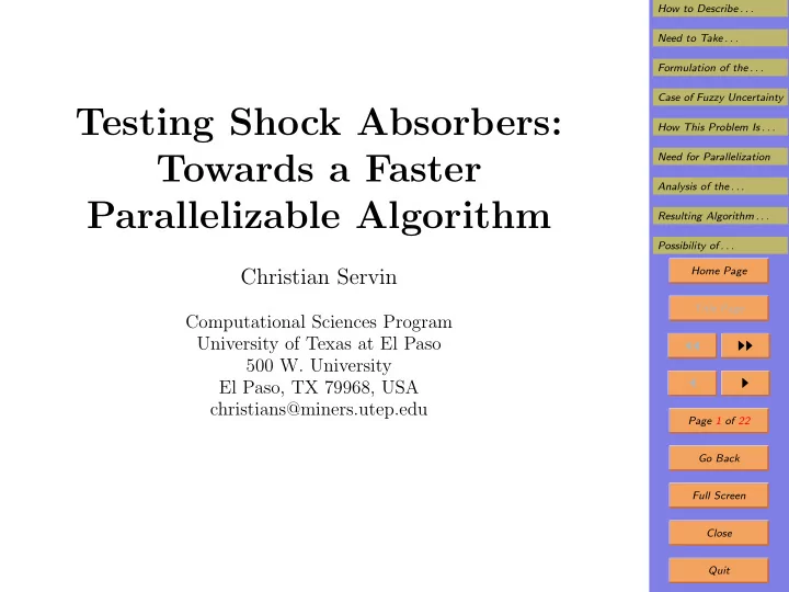 testing shock absorbers