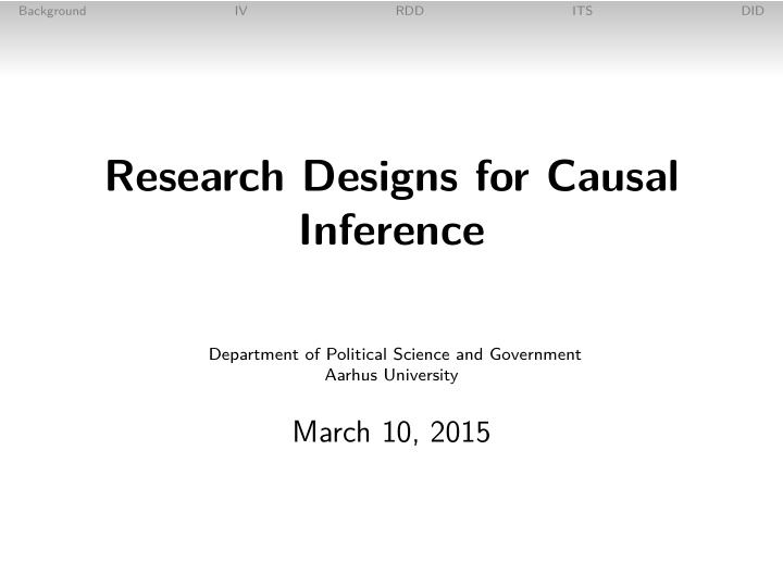 research designs for causal inference