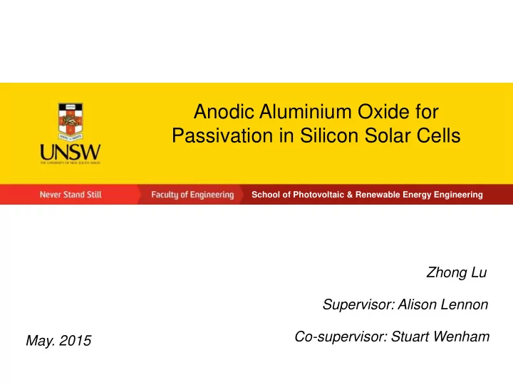 anodic aluminium oxide for