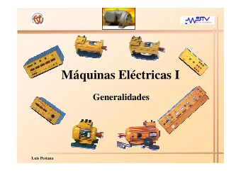 Mquinas Elctricas I  Generalidades  Luis Pestana  Luis Pestana  ndice   Generalidades
