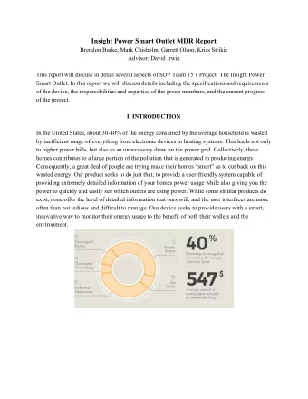 Insight Power Smart Outlet MDR Report  Brendon Burke, Mark Chisholm, Garrett Olson, Kriss Strikis