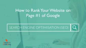 How to Rank  Your Website on  Page #1 of Google  SEARCH ENGINE OPTIMISATION (SEO)  Equinet  Academy