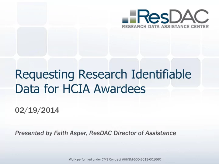 requesting research identifiable