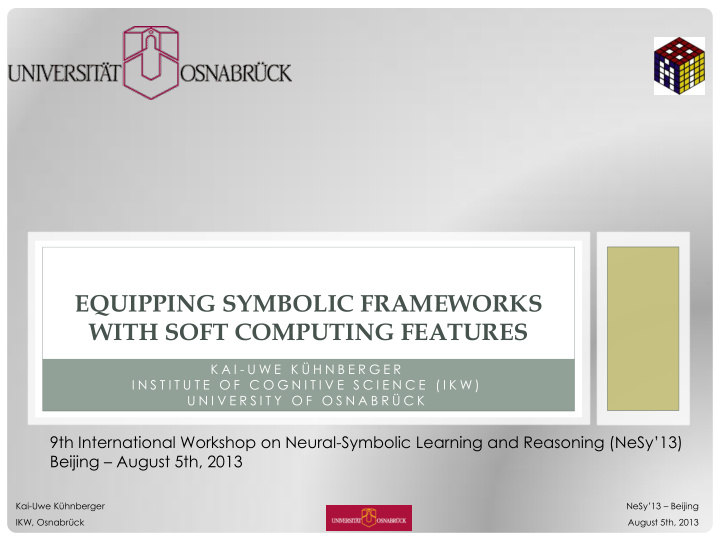 equipping symbolic frameworks