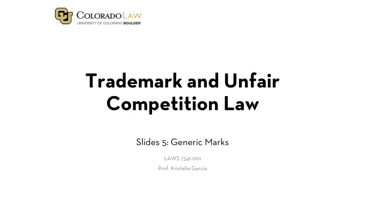 trademark and unfair competition law