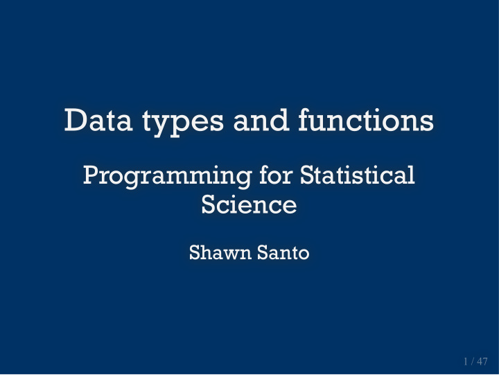data types and functions data types and functions