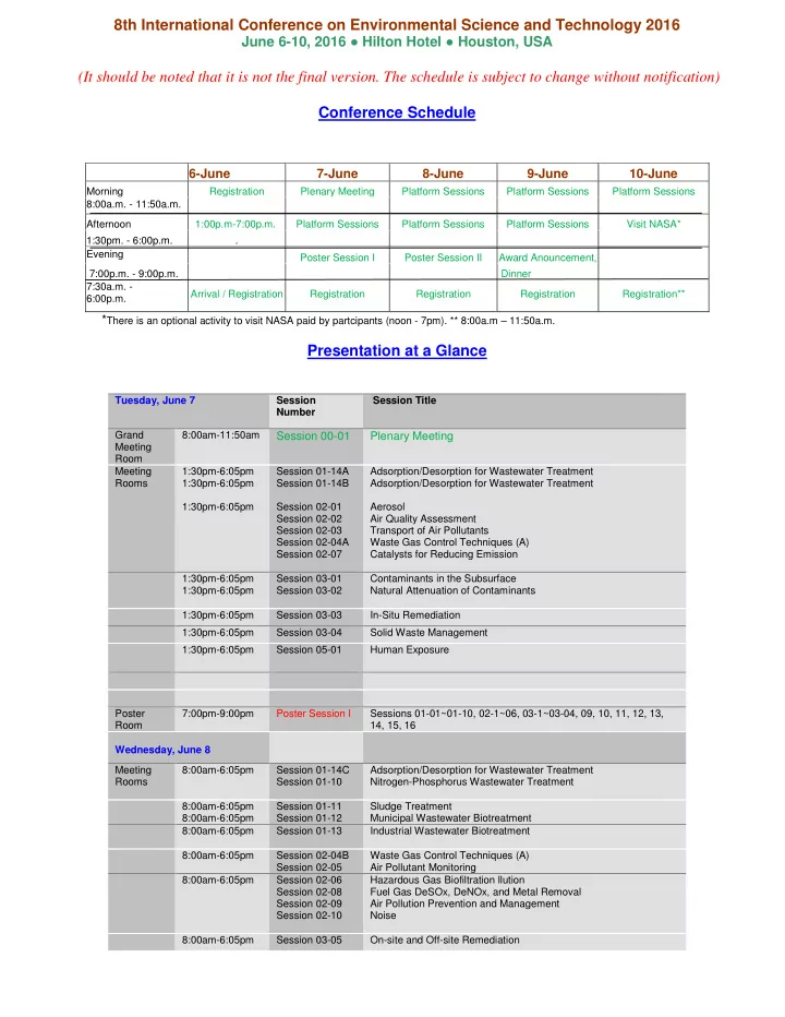 8th international conference on environmental science and