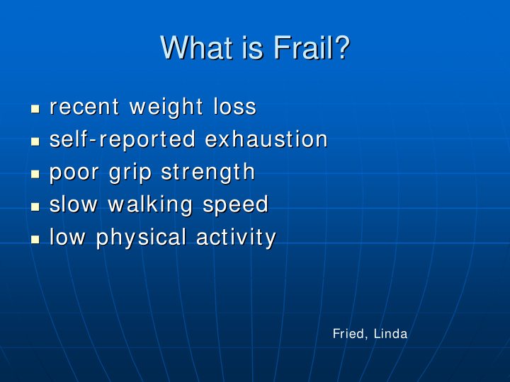 what is frail what is frail