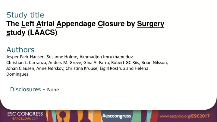 the left atrial appendage closure by surgery