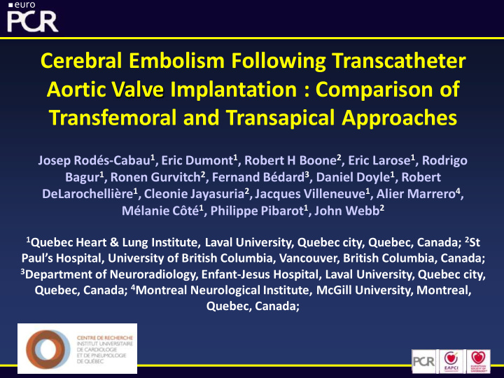 cerebral embolism following transcatheter aortic valve