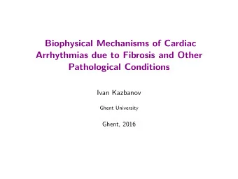 Biophysical Mechanisms of Cardiac  Arrhythmias due to Fibrosis and Other  Pathological Conditions