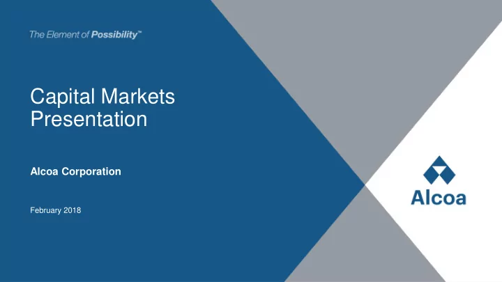 capital markets presentation