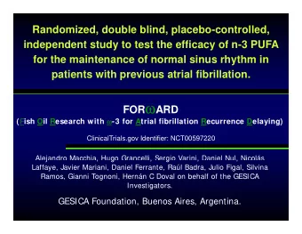ALL PATIENTS WERE ANALIZED ON ITT FOR  ARD  Results  Outcome  N-3 PUFA  Placebo  HR (95% CI)