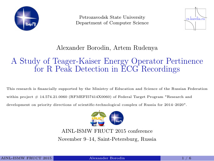 a study of teager kaiser energy operator pertinence for r