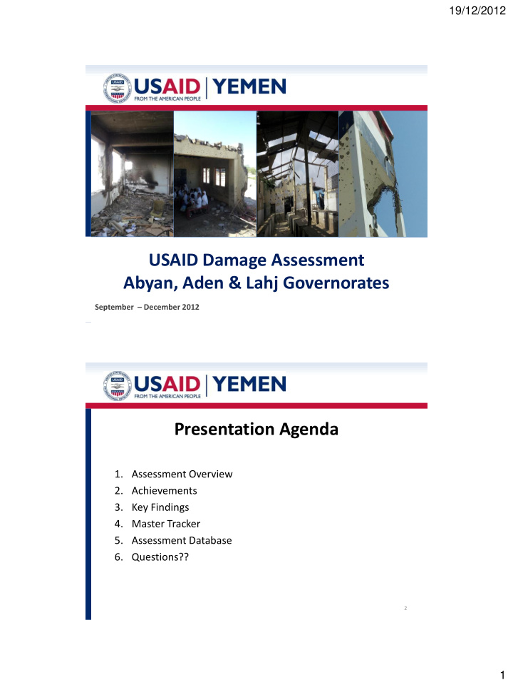 usaid damage assessment abyan aden amp lahj governorates