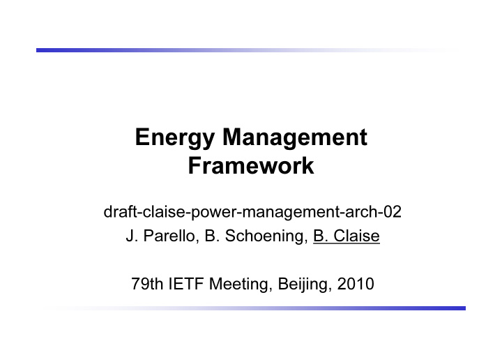 energy management framework framework