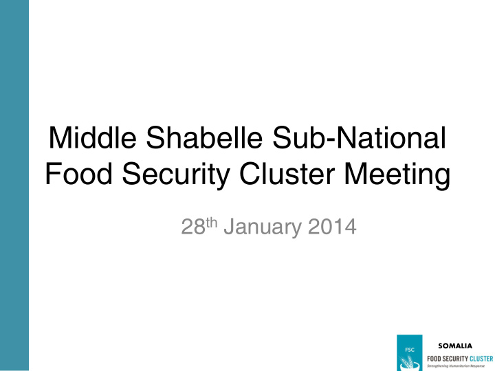 food security cluster meeting