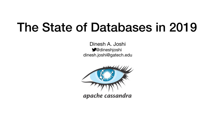 the state of databases in 2019