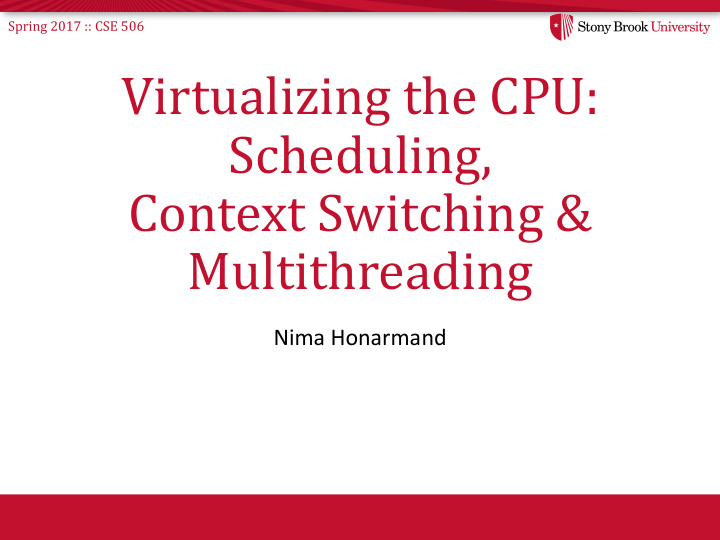 virtualizing the cpu