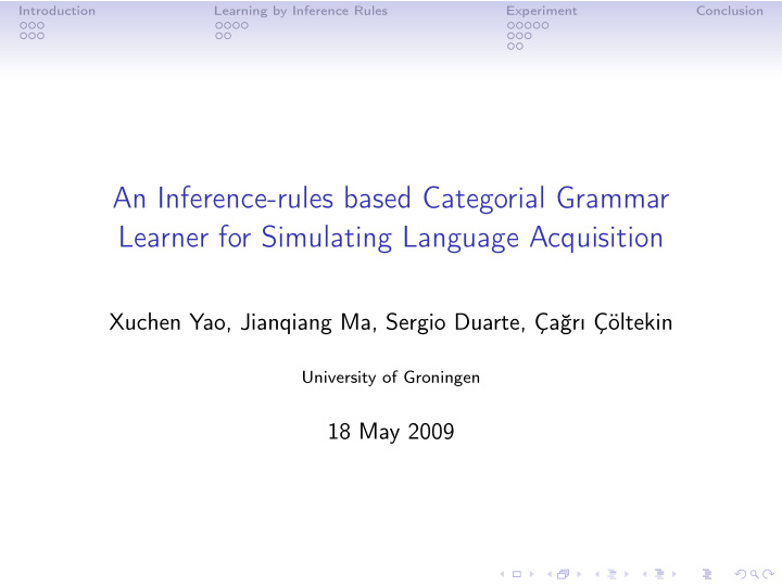 an inference rules based categorial grammar learner for