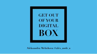 BOX  Aleksandra Melnikova @alex_andr_a The due diligence slide   #uxcityMCR  @alex_andr_a The