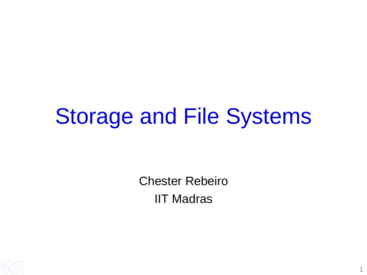 storage and file systems