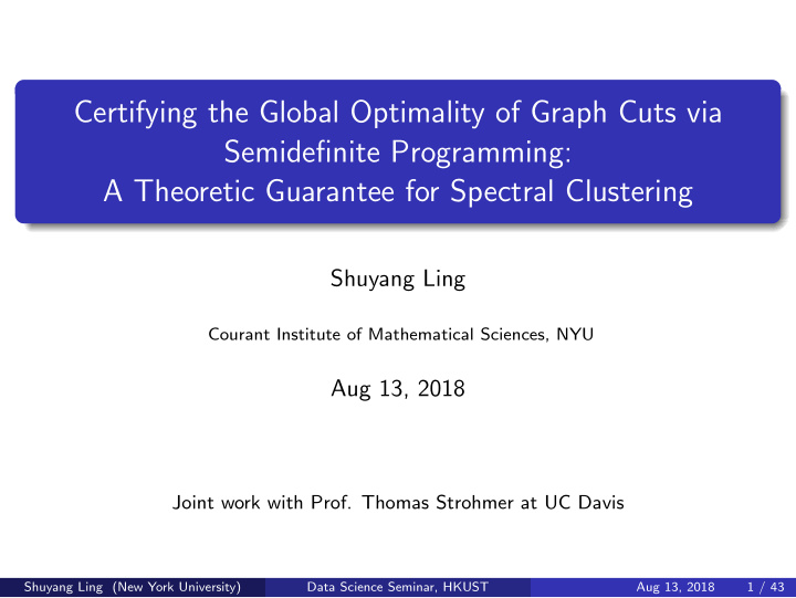 certifying the global optimality of graph cuts via