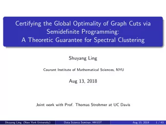 Certifying the Global Optimality of Graph Cuts via  Semidefinite Programming:  A Theoretic