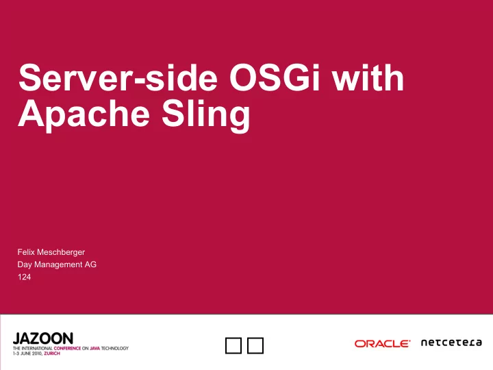 server side osgi with apache sling