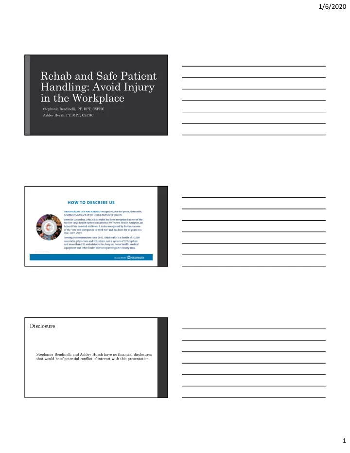rehab and safe patient handling avoid injury in the