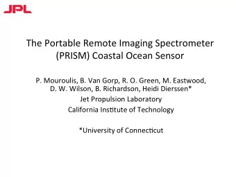 The  Portable  Remote  Imaging  Spectrometer    (PRISM)  Coastal  Ocean