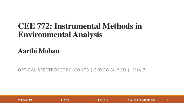 cee 772 instrumental methods in environmental analysis