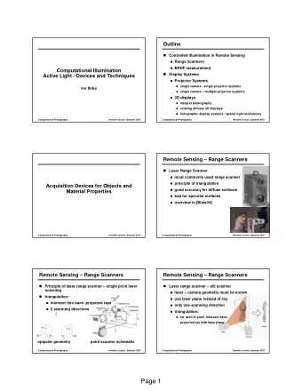 Page 1  Remote Sensing  Range Scanners  Tilt-Shift Lens Examples  Laser Range Scanners