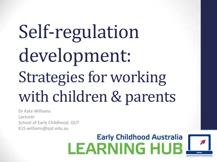 self regulation development