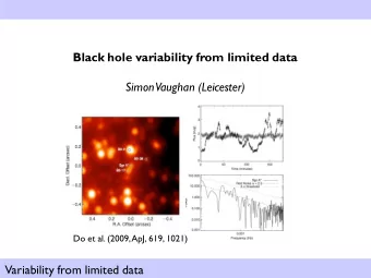 Black hole variability from limited data  Simon  Vaughan (Leicester)  Do et al. (2009, ApJ, 619,
