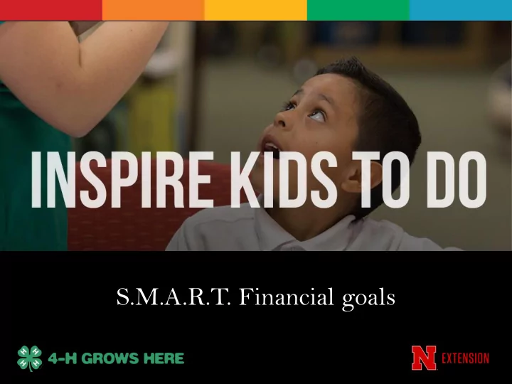 s m a r t financial goals supplies for project