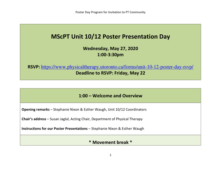 mscpt unit 10 12 poster presentation day
