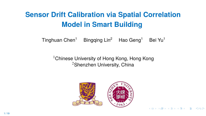 sensor drift calibration via spatial correlation model in