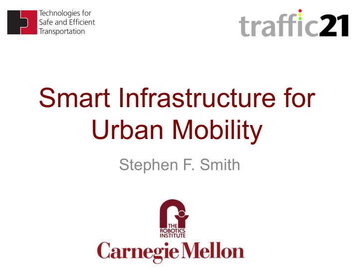smart infrastructure for urban mobility